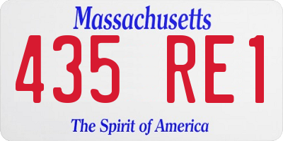 MA license plate 435RE1