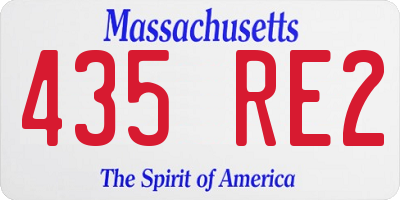 MA license plate 435RE2