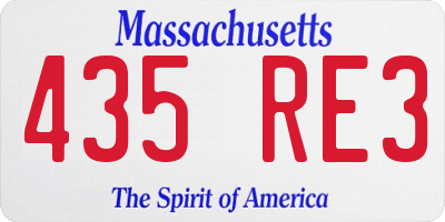 MA license plate 435RE3