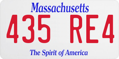 MA license plate 435RE4
