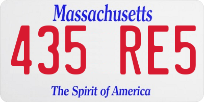 MA license plate 435RE5