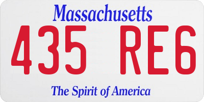 MA license plate 435RE6