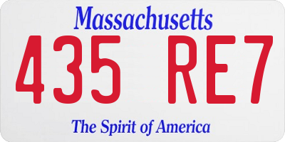 MA license plate 435RE7