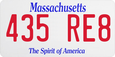 MA license plate 435RE8