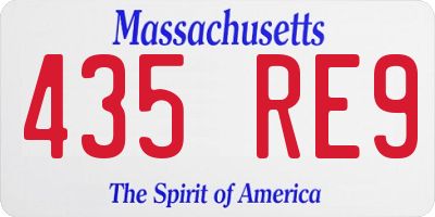 MA license plate 435RE9