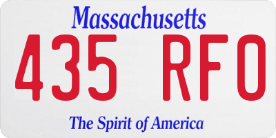 MA license plate 435RF0
