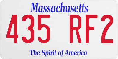 MA license plate 435RF2