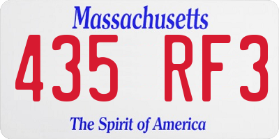 MA license plate 435RF3