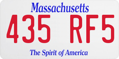 MA license plate 435RF5