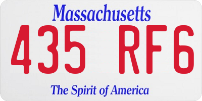 MA license plate 435RF6