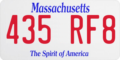 MA license plate 435RF8