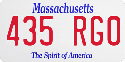 MA license plate 435RG0