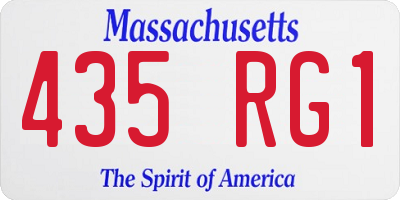 MA license plate 435RG1