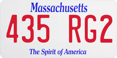 MA license plate 435RG2
