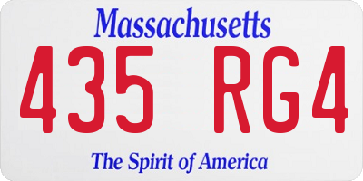 MA license plate 435RG4