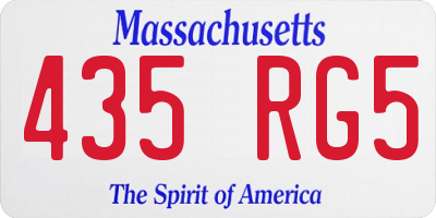 MA license plate 435RG5