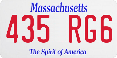 MA license plate 435RG6