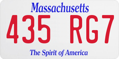 MA license plate 435RG7