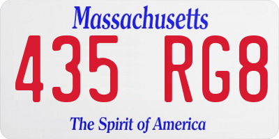 MA license plate 435RG8