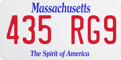 MA license plate 435RG9