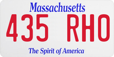 MA license plate 435RH0