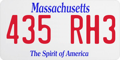MA license plate 435RH3