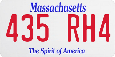 MA license plate 435RH4