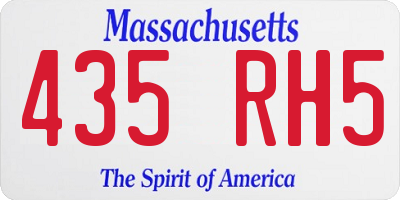 MA license plate 435RH5