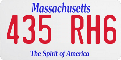 MA license plate 435RH6