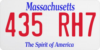 MA license plate 435RH7