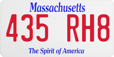 MA license plate 435RH8