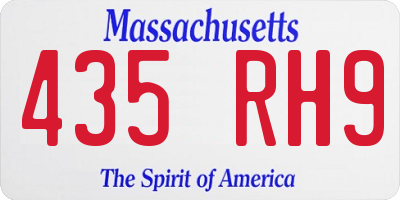 MA license plate 435RH9