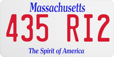 MA license plate 435RI2