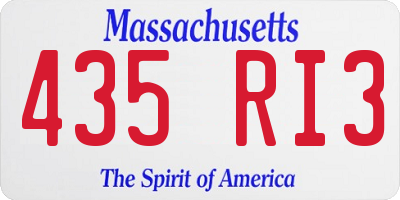 MA license plate 435RI3