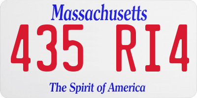 MA license plate 435RI4
