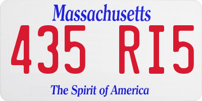 MA license plate 435RI5