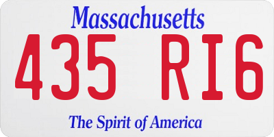 MA license plate 435RI6