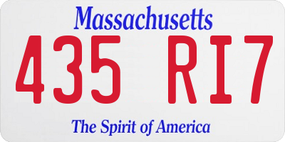 MA license plate 435RI7