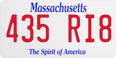 MA license plate 435RI8