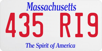 MA license plate 435RI9
