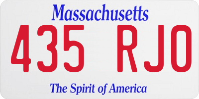 MA license plate 435RJ0