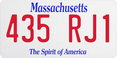 MA license plate 435RJ1