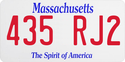 MA license plate 435RJ2