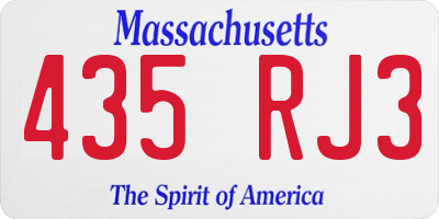 MA license plate 435RJ3