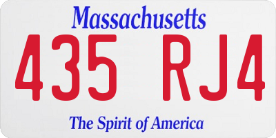 MA license plate 435RJ4