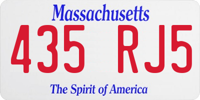 MA license plate 435RJ5