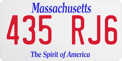 MA license plate 435RJ6