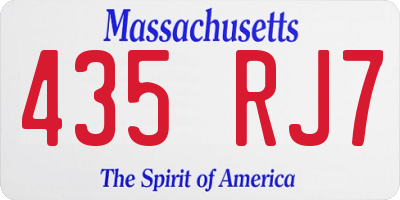 MA license plate 435RJ7