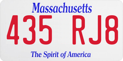 MA license plate 435RJ8