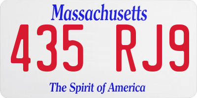 MA license plate 435RJ9
